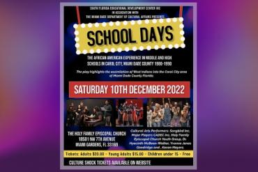 SCHOOL DAYS: THE AFRICAN AMERICAN EXPERIENCE IN MIDDLE AND HIGH SCHOOLS IN CAROL CITY, MIAMI DADE COUNTY 1980-1990 Presented by  LATEST NEWS South Florida Educational Development Center Inc